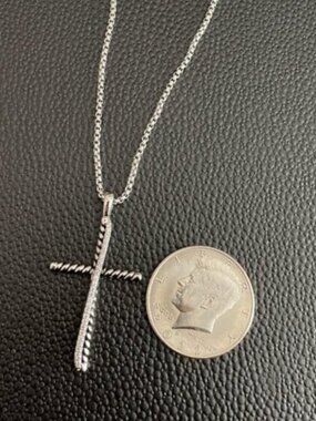 David Yurman Twisted Silver Cross Necklace
